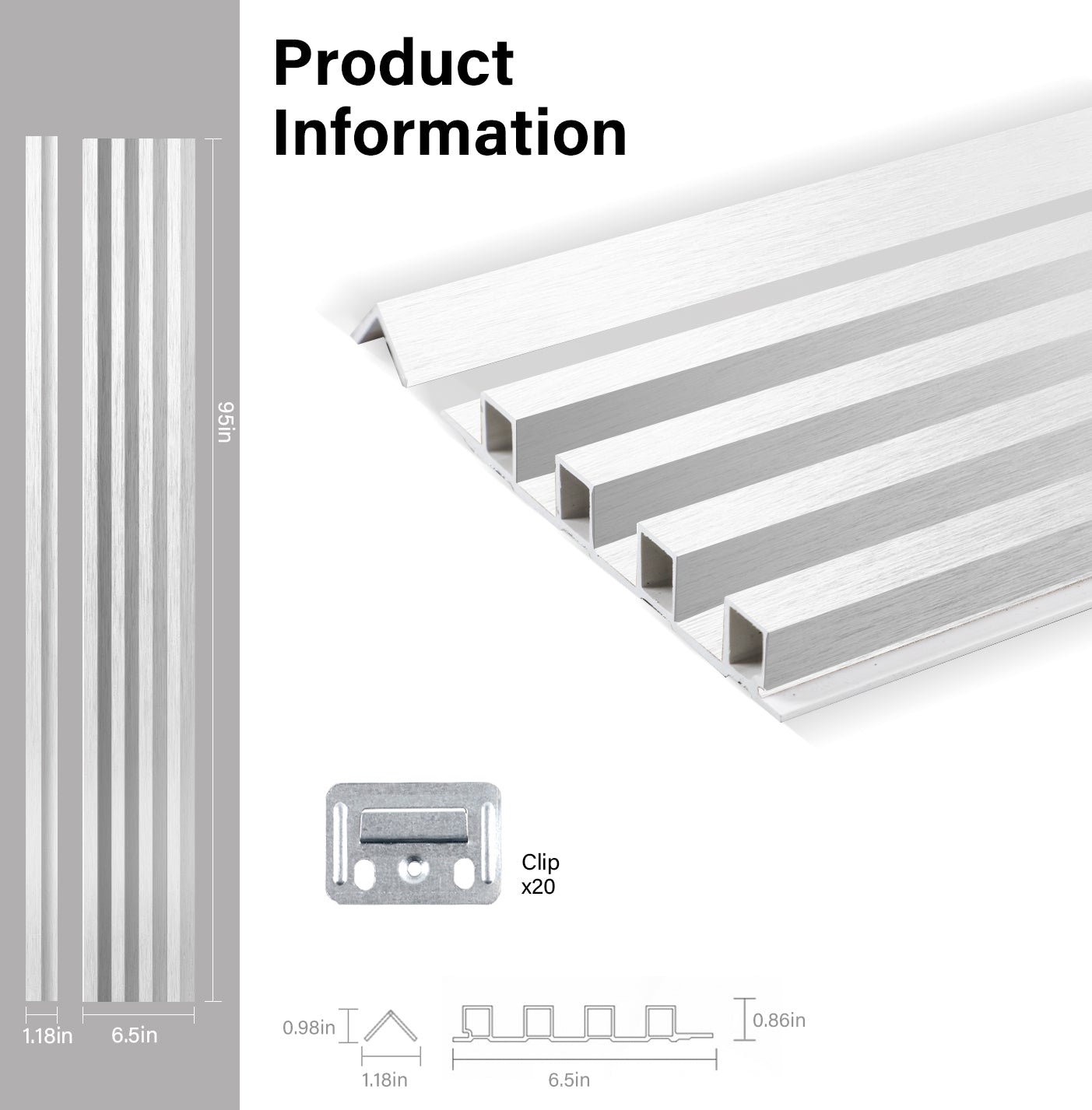 White Brushed WPC Fluted 3D Wall Panels Specifications. Accel Distribution Inc