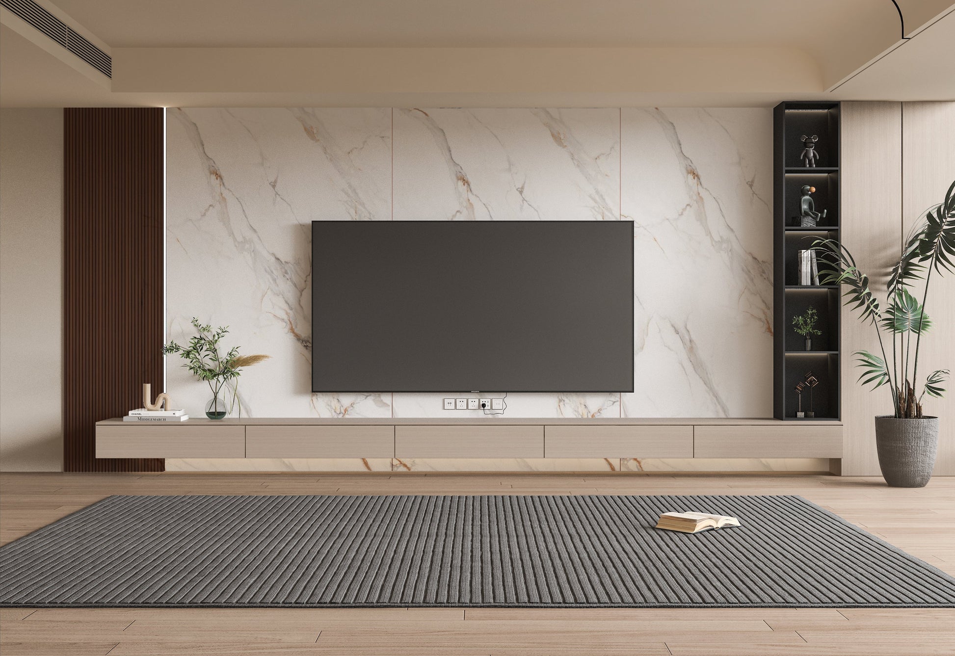 PVC 3D Marble Sheet Whitewave Azure. Accel Distribution Inc. Tv Wall Design