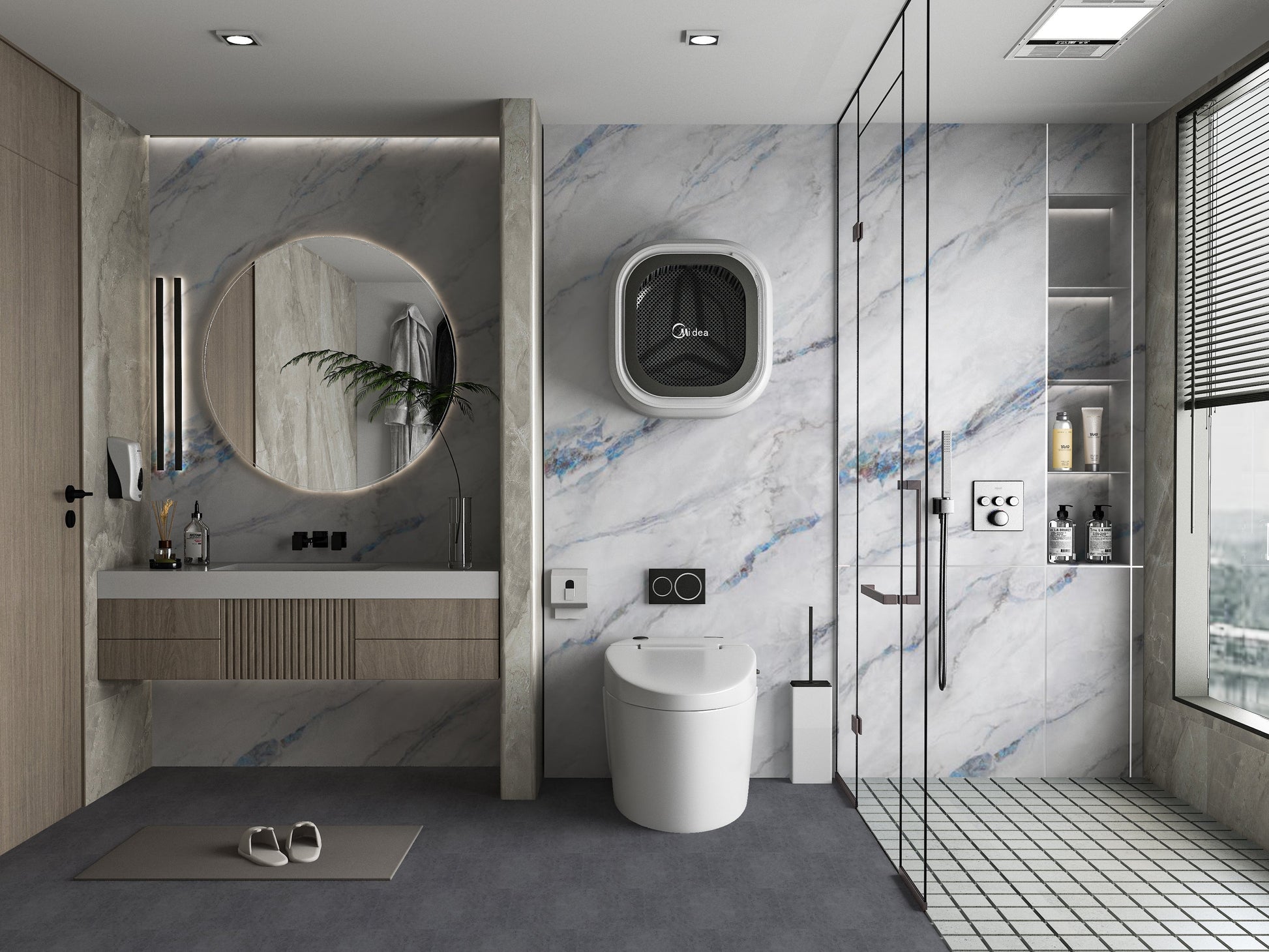PVC 3D Marble Sheet Bluewave. Accel Distribution Inc. Bathroom Design From PVC Marble Sheets
