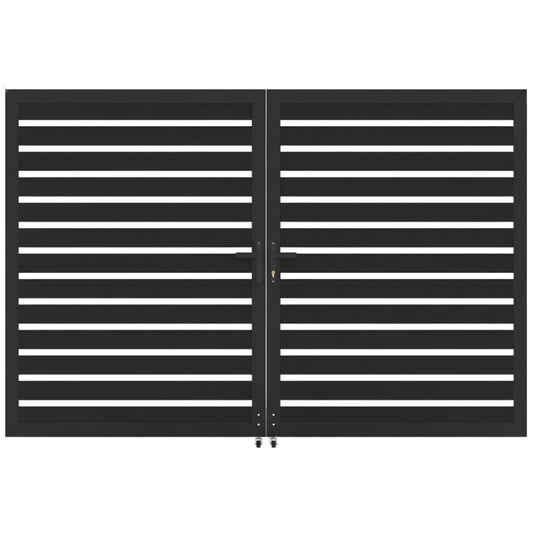 Aluminum Premium Fence Double Gate (10ftx 6ft) – Modern, Heavy Duty, Semi Privacy