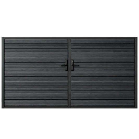 Aluminum Premium Fence Double Gate (10ft x 6ft) – Modern, Heavy Duty, Full Privacy