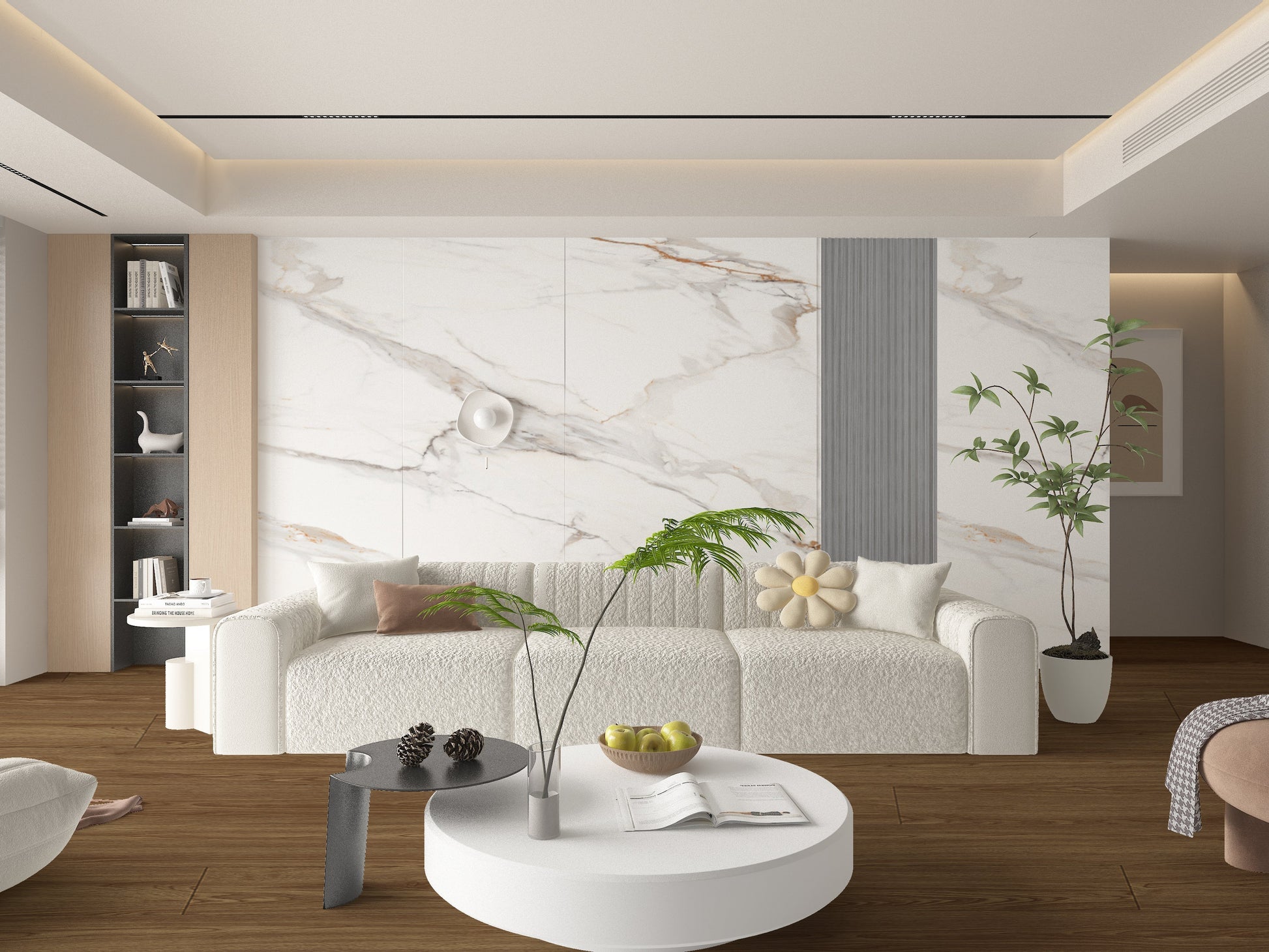 Amber Vein Luxury Marble Veneer Wall Panels-Sitting Room Design