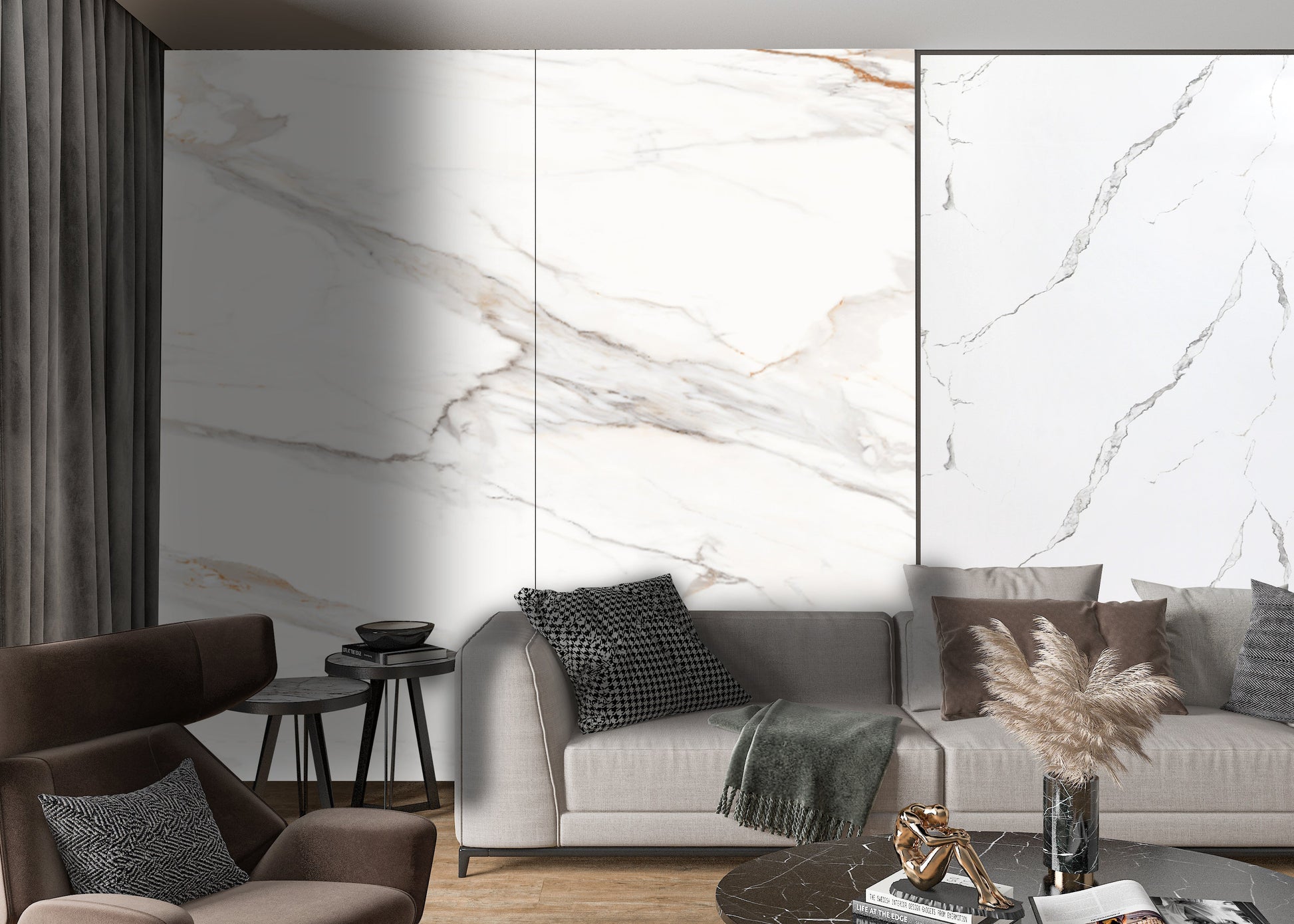 Amber Vein Luxury Marble Veneer Wall Panels-Sitting Room Sheet