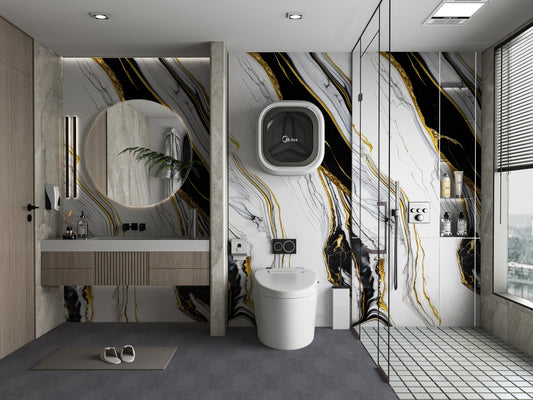 PVC 3D Marble Sheet Auric. Accel Distribution Inc. Bathroom Design From PVC Marble Sheets