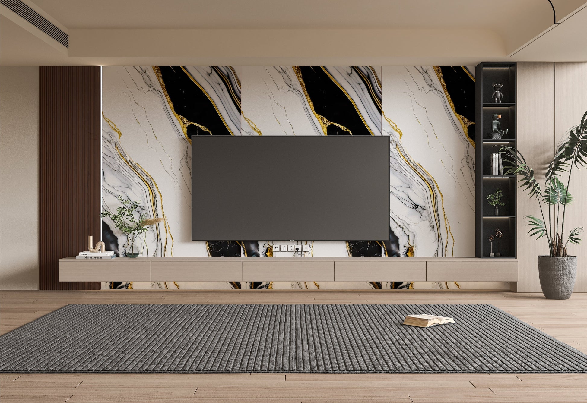 PVC 3D Marble Sheet Auric. Accel Distribution Inc. Tv Wall Design