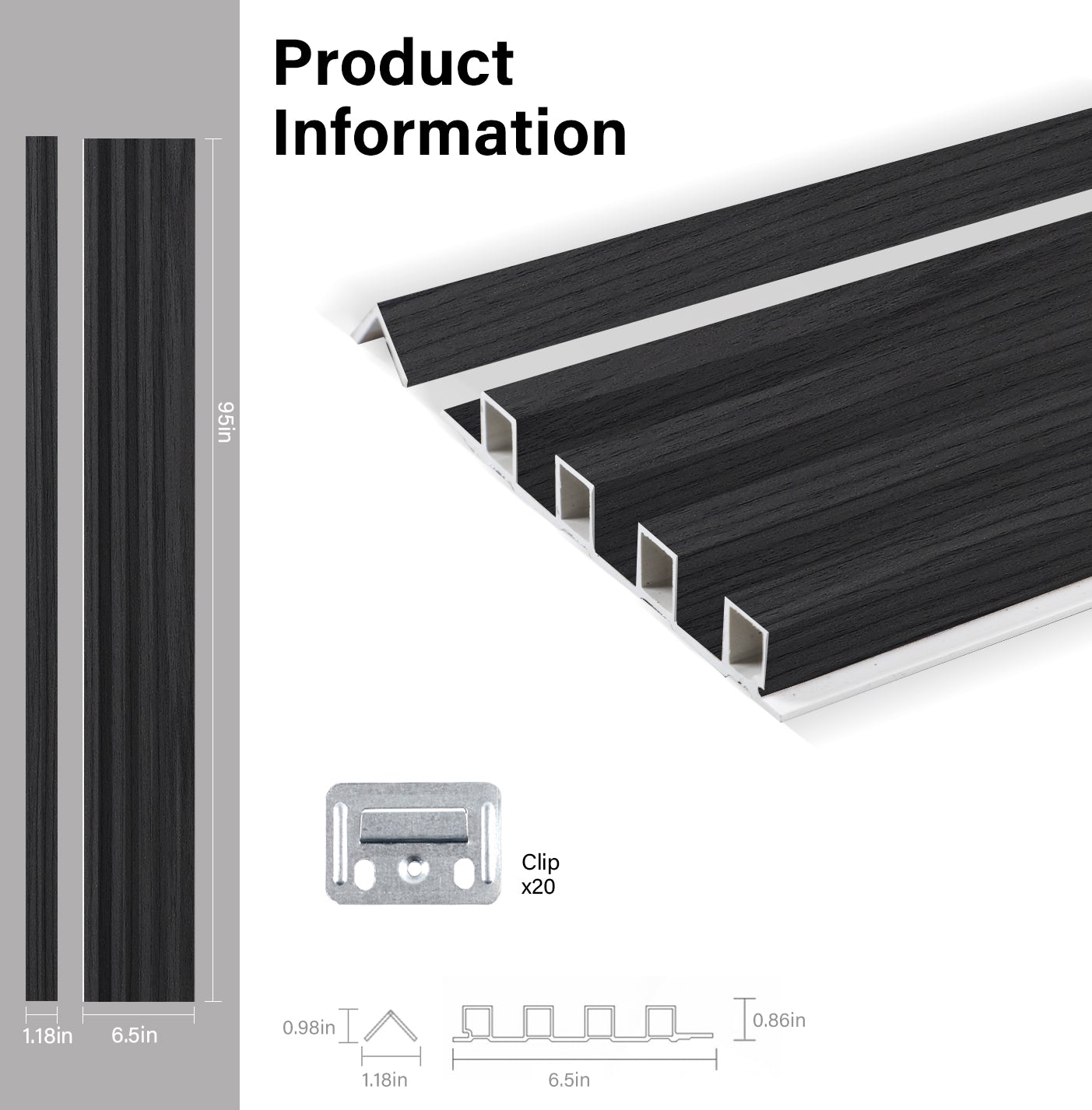 Black Timber WPC Fluted 3D Wall Panels Specifications. Accel Distribution Inc