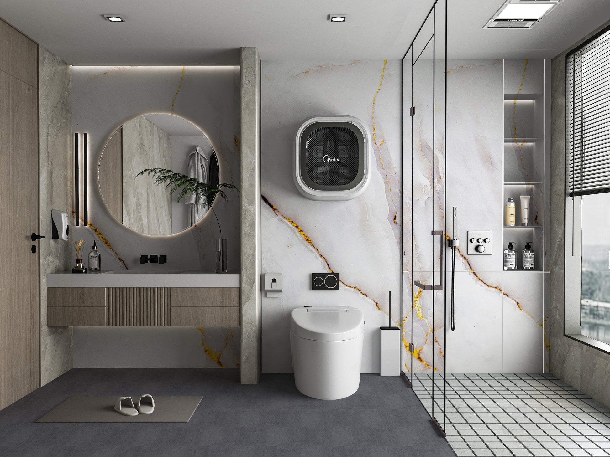 Empress Gold Polished PVC Marble Sheets UV Protected - Bathroom