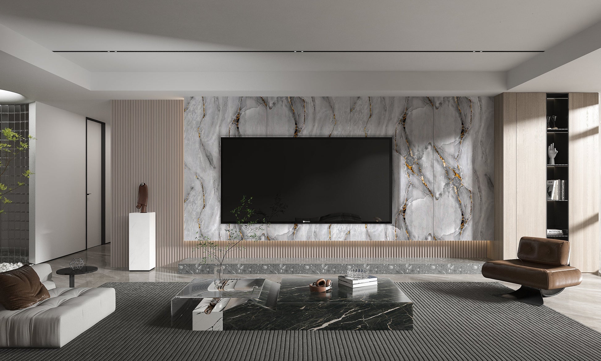 PVC 3D Marble Sheet Golden Mirage. Accel Distribution Inc. TV Launch With PVC Marble Sheets Design