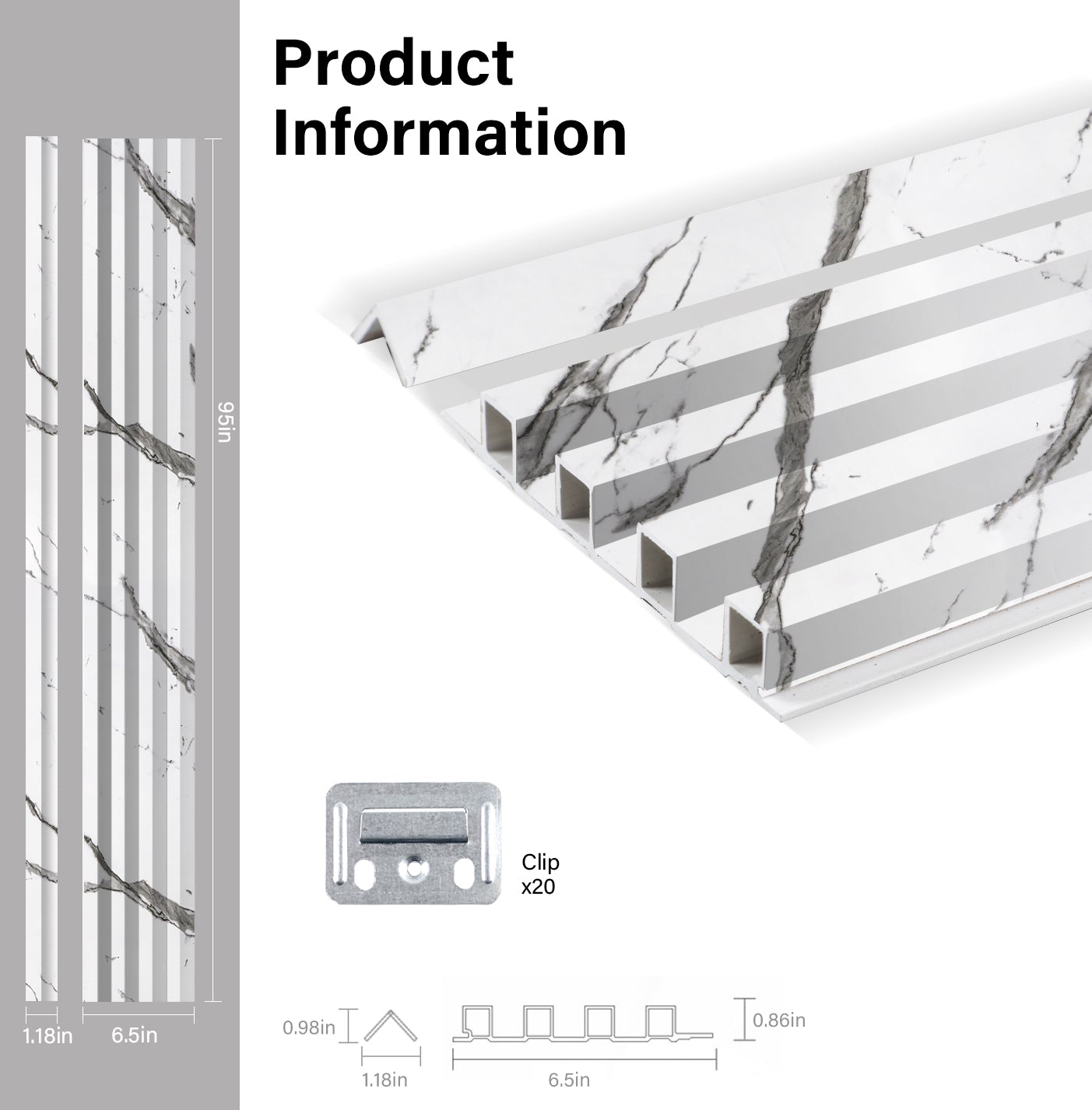 Gray Vain WPC Fluted 3D Wall Panels Specifications. Accel Distribution Inc