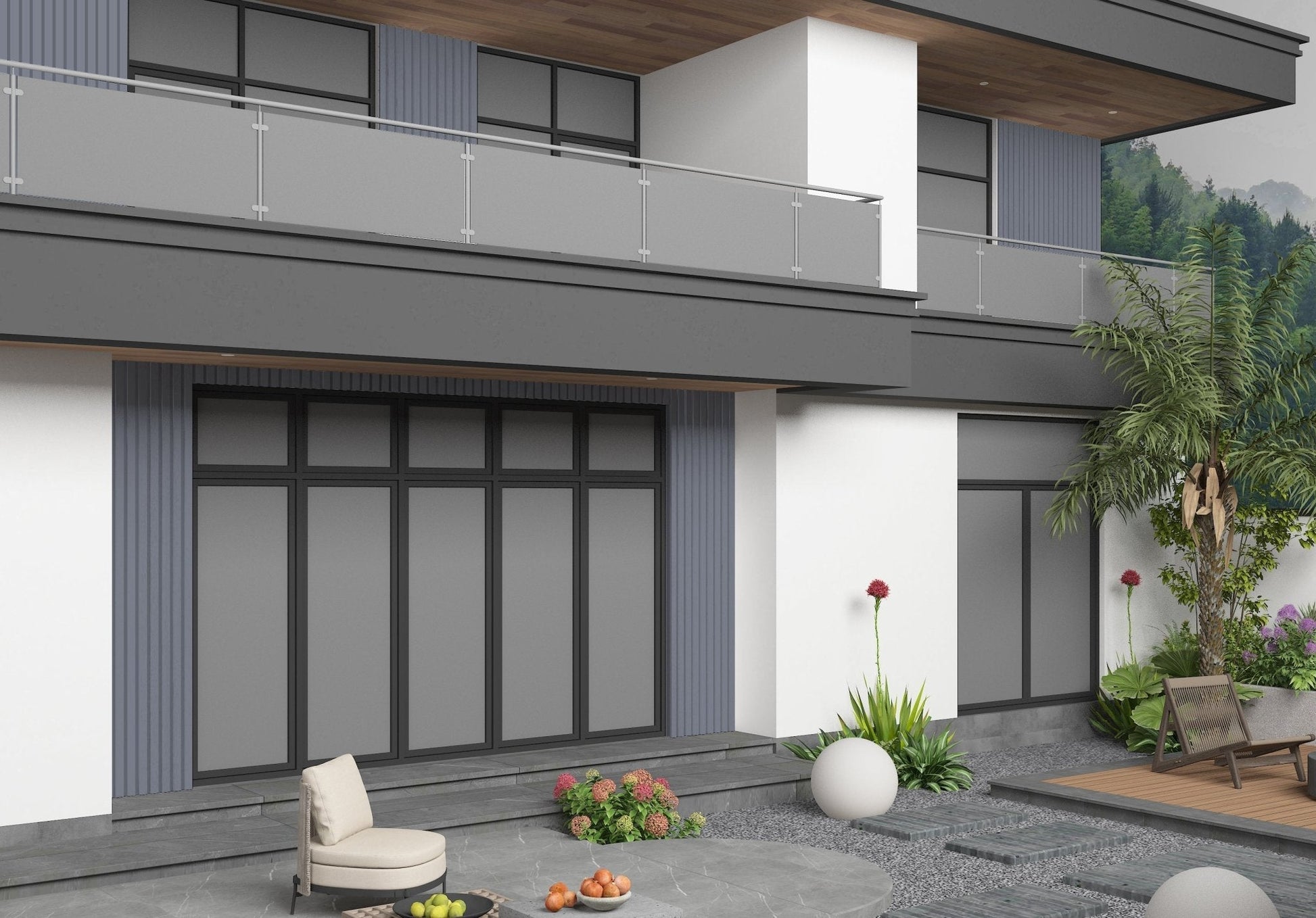 Light Gray Composite Wide Exterior Cladding