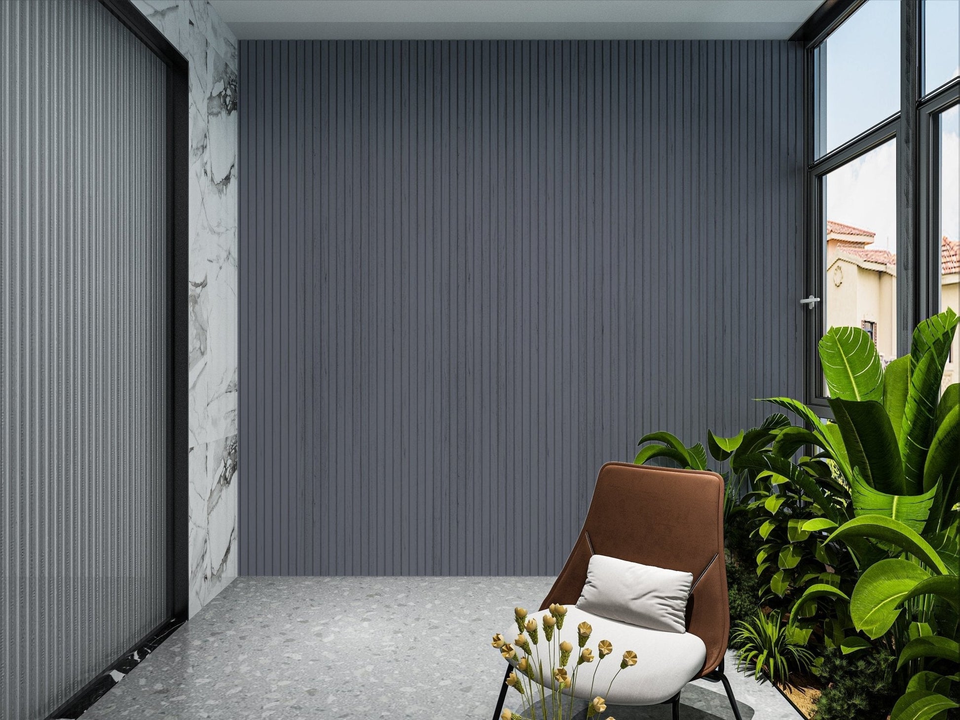 Light Gray Composite Wide Exterior Cladding Patio