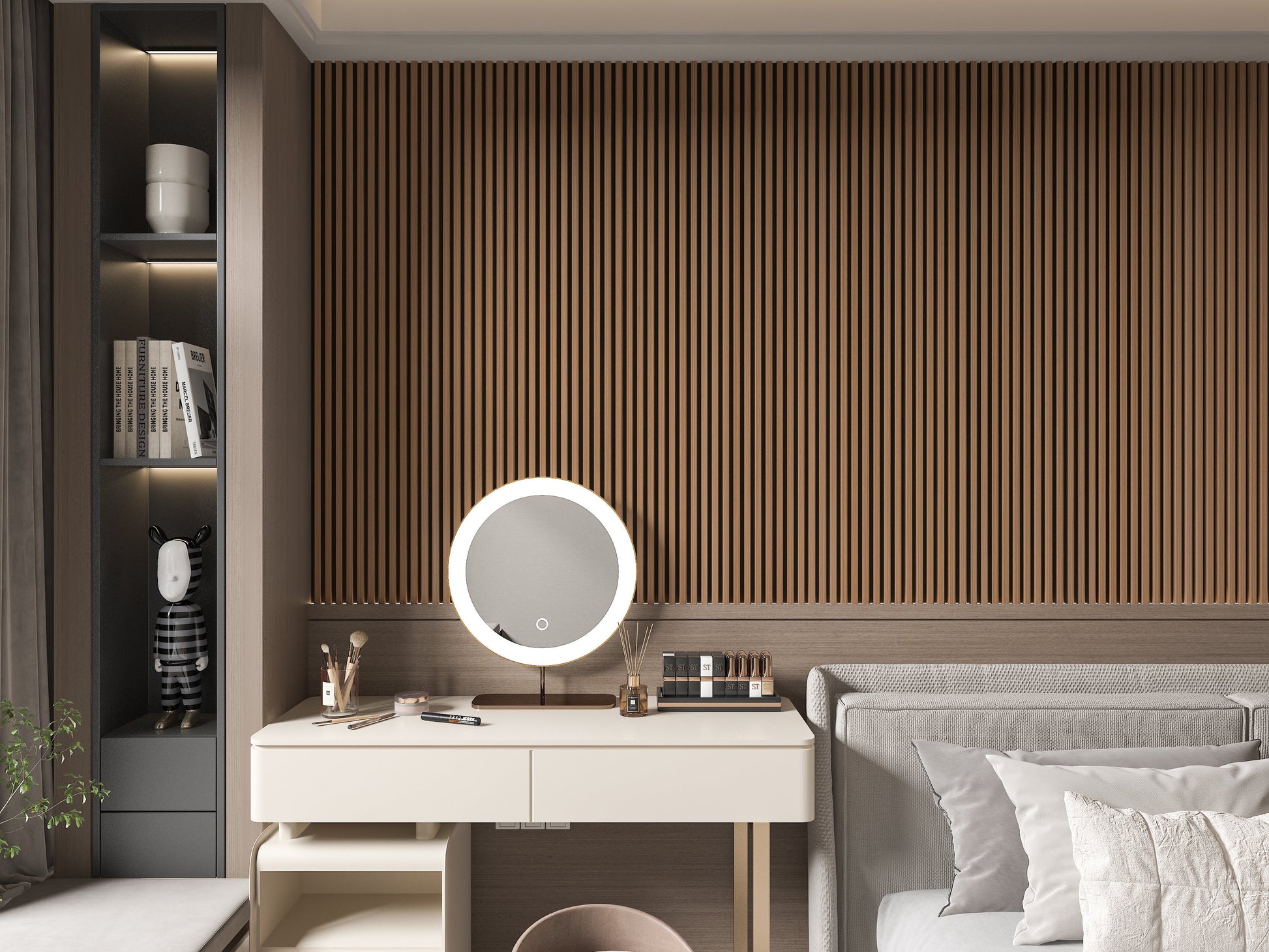 Maple Slate Black WPC Fluted 3D Wall Panels. Accel Distribution Inc. Bedroom Wall Design