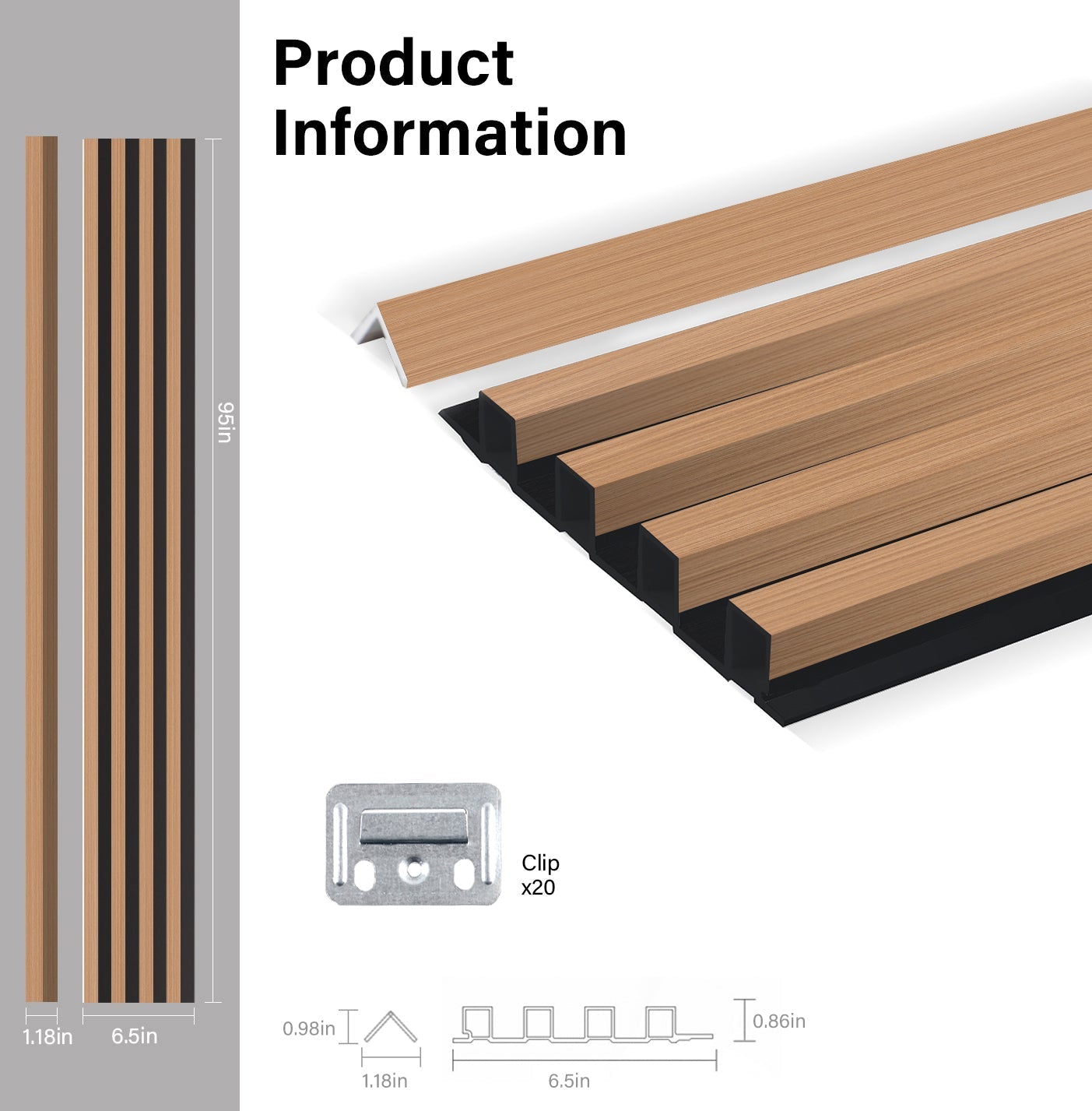 Maple Slate Black WPC Fluted 3D Wall Panels Specifications. Accel Distribution Inc