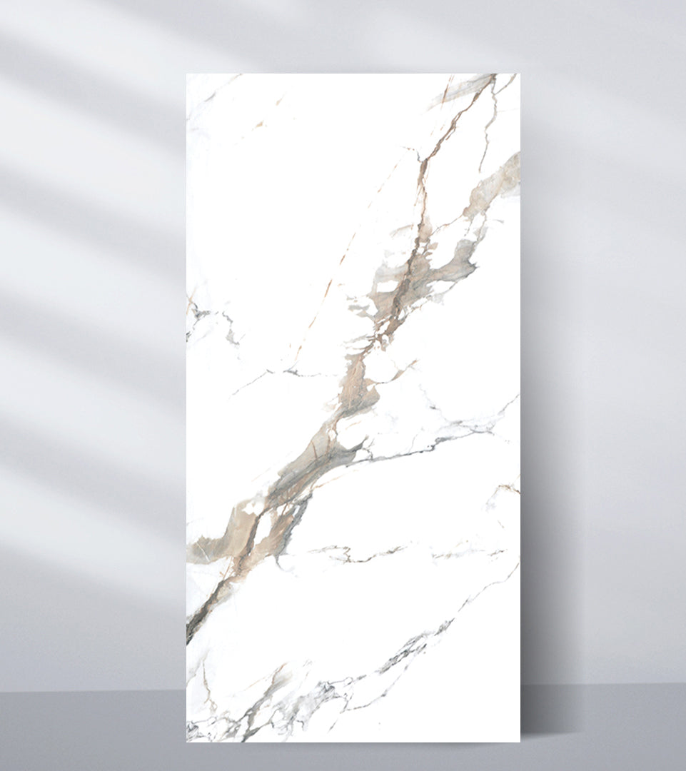 Moonlit Vein Marble UV Protected PVC Wall Panel - 4x8 ft, Fireproof & Waterproof, (32 sq. ft)