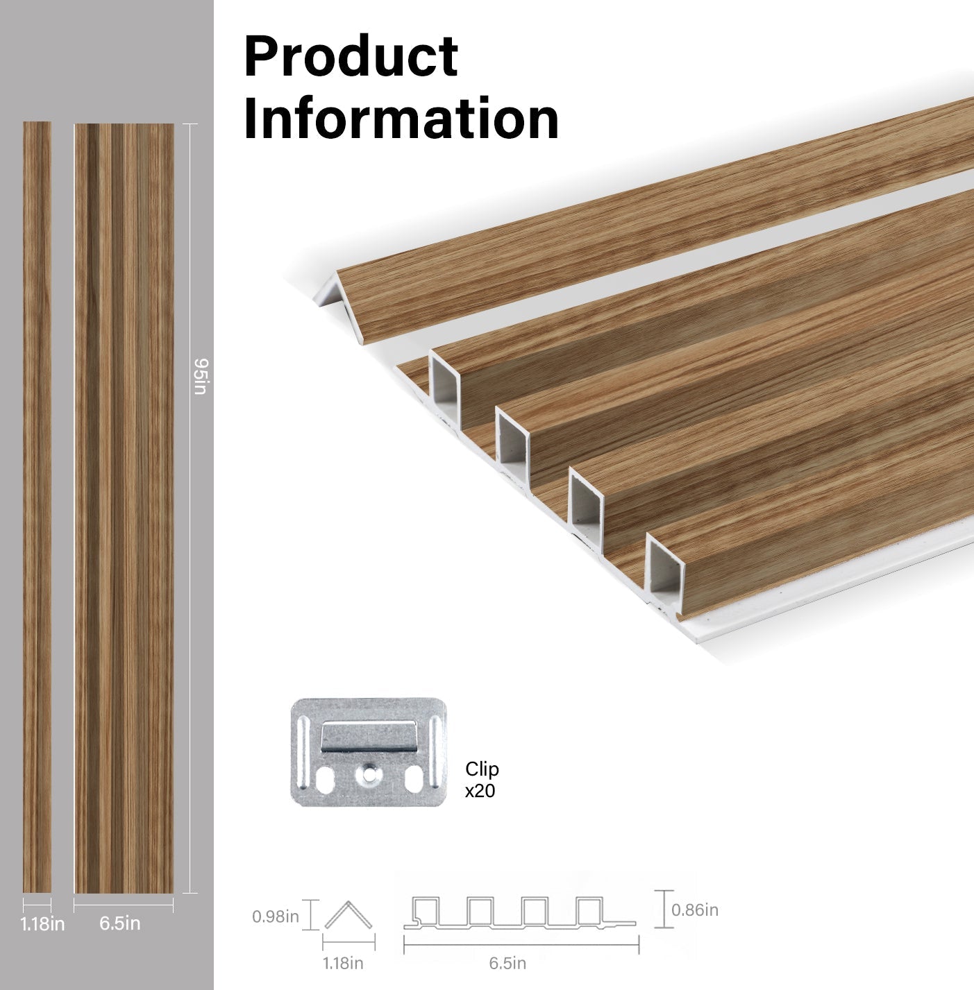 Rustic Maple WPC Fluted 3D Wall Panels Specifications. Accel Distribution Inc