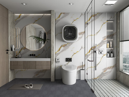 PVC 3D Marble Sheet Silver Stream. Accel Distribution Inc. Bathroom Design From PVC Marble Sheets