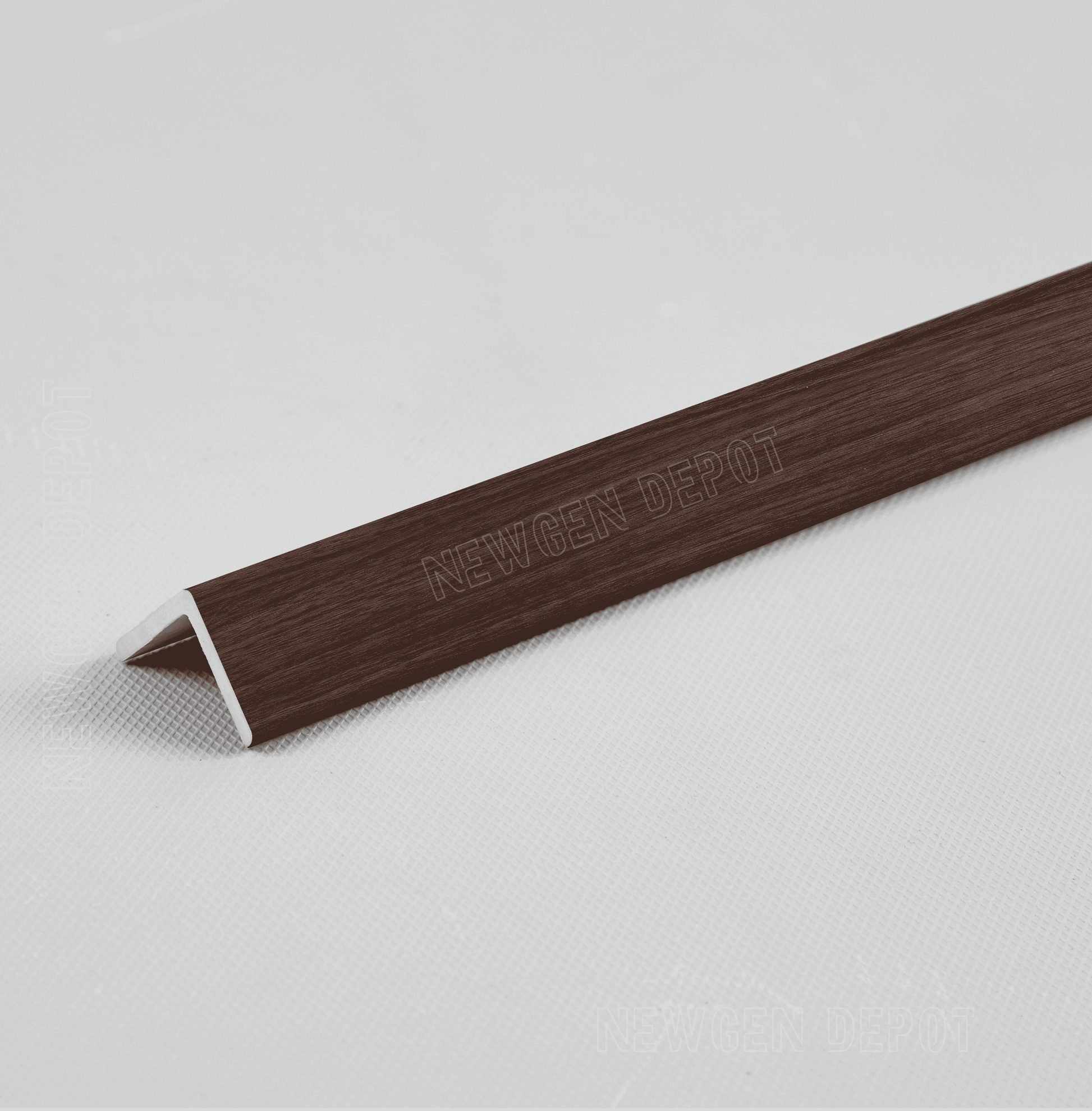 Dark Walnut Corner Trim for WPC Slat Wall Panels. Accel Distribution Inc