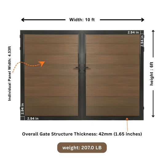 WPC Fence Double Gate (6ft x 10ft)