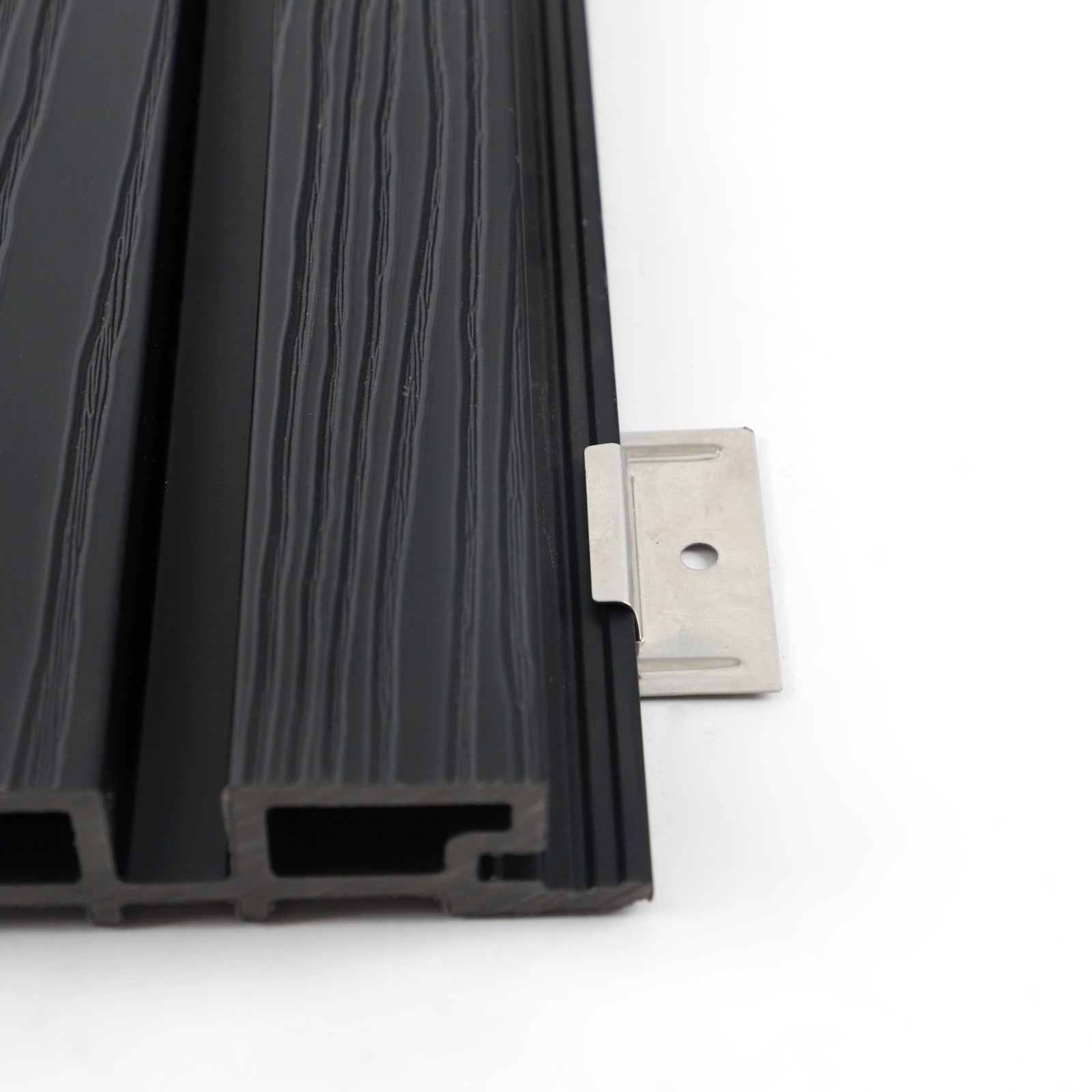 Exterior wall composite cladding installation hardware