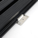 Detailed view of composite cladding fitted over the raised stainless steel bracket clip