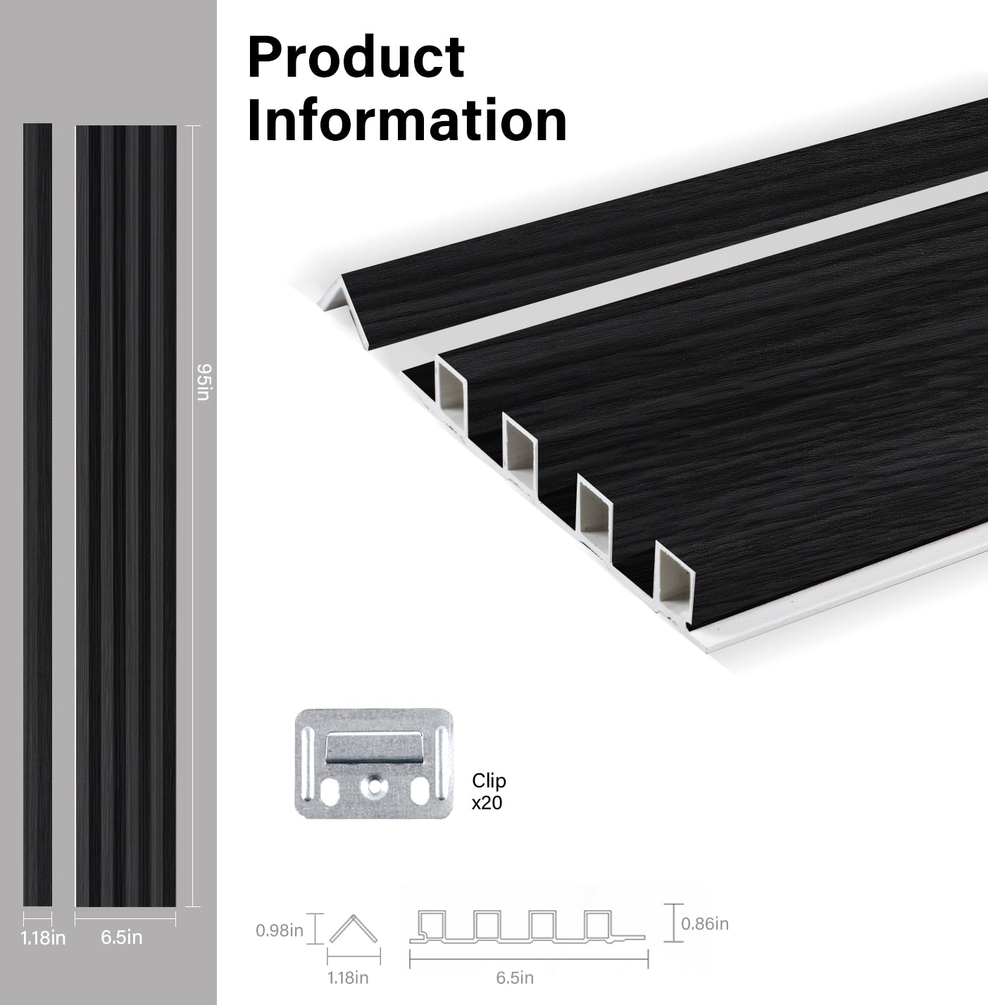 Ashen Oak WPC Fluted 3D Wall Panels Specifications. Accel Distribution Inc