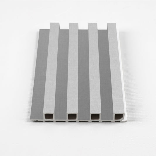 White linen WPC Fluted 3D Wall Panels. Accel Distribution Inc