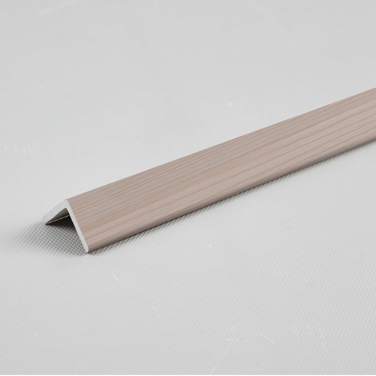 Cedar Oak wood-grain corner trim for WPC fluted 3D wall panels