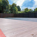 Dark walnut composite decking board with a sleek