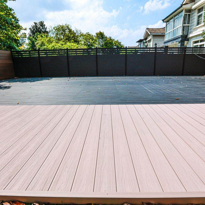 Light brown walnut composite decking board with smooth surface