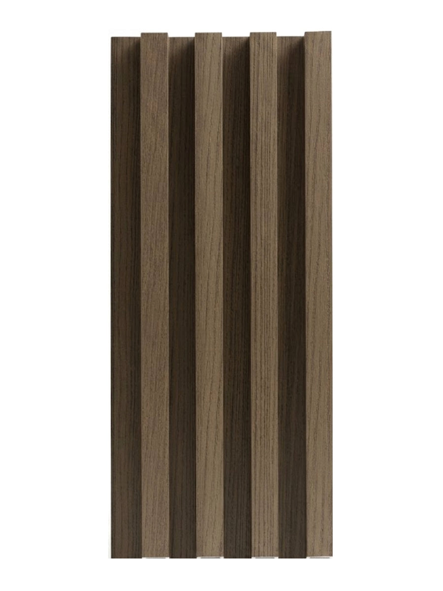Royal Oak WPC fluted 3D wall panel with vertical wood-look slats and deep grooves