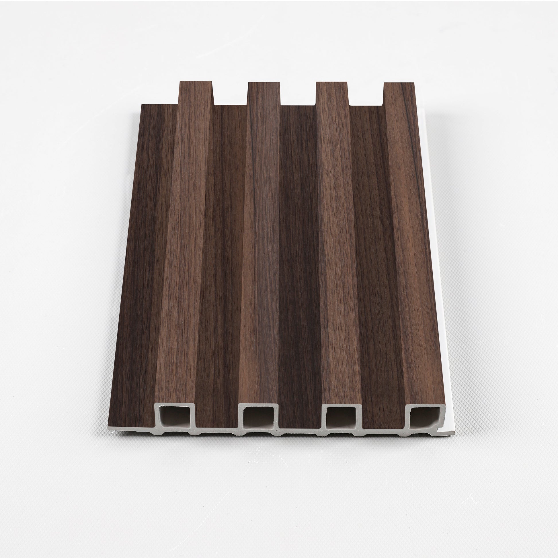 Dark Walnut WPC Fluted 3D Wall Panels. Accel Distribution Inc