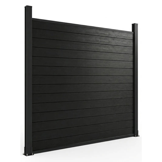 black aluminum privacy fence panel 6x6 ft solid outdoor design