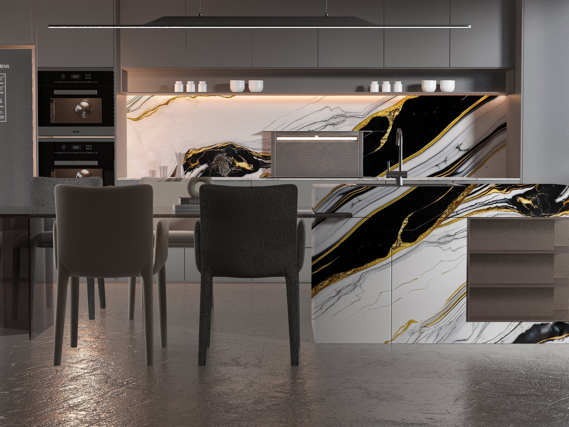 PVC 3D Marble Sheet Auric. Accel Distribution Inc. Kitchen Design From PVC Marble Sheets