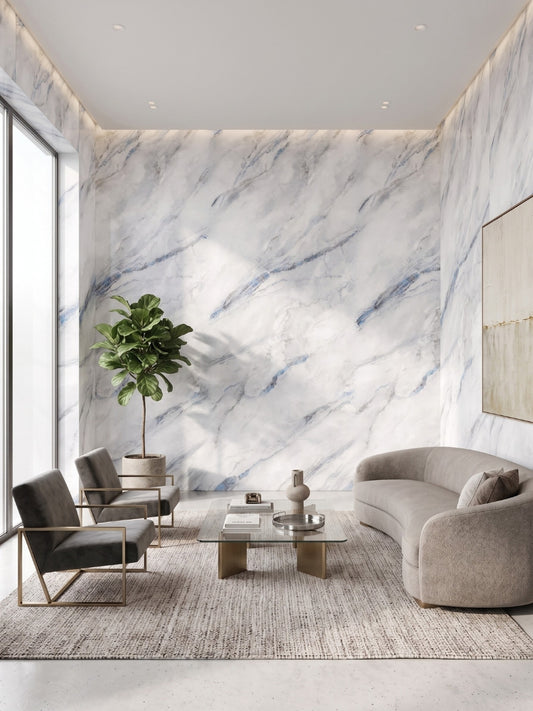 3D Bluewave PVC Marble Sheets UV Protected | Waterproof | 4x8 ft (32 sq. ft)