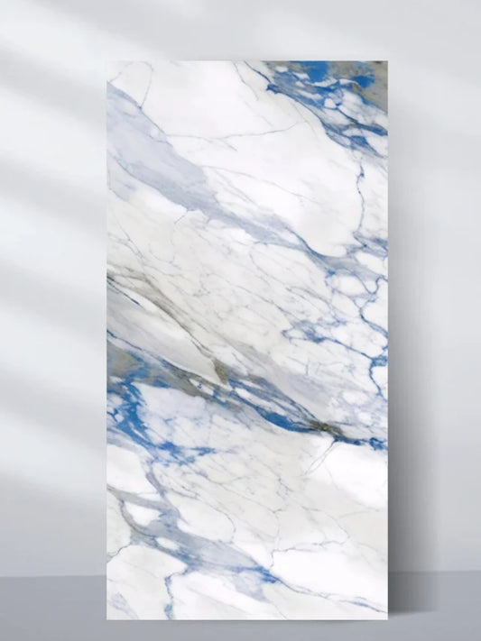 3D Calacatta Azur PVC Marble Sheets UV Protected | Waterproof | 4x8 ft (32 sq. ft)