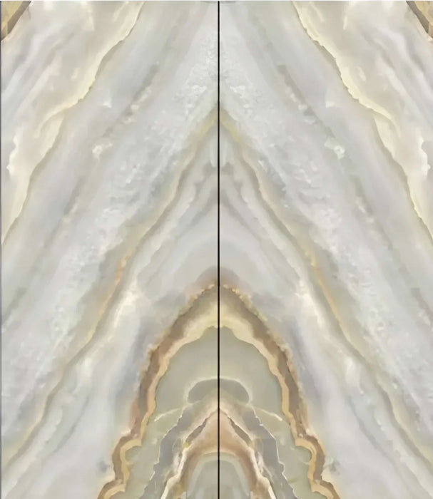 Luxurious beige and gold marble sheet with mirrored 3D veins