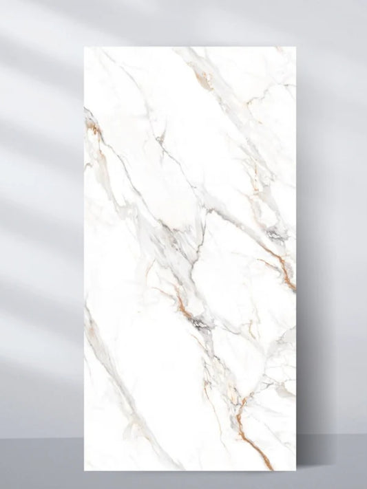 3D White wave Azure PVC Marble Sheets | Waterproof | 4x8 ft (32 sq. ft)
