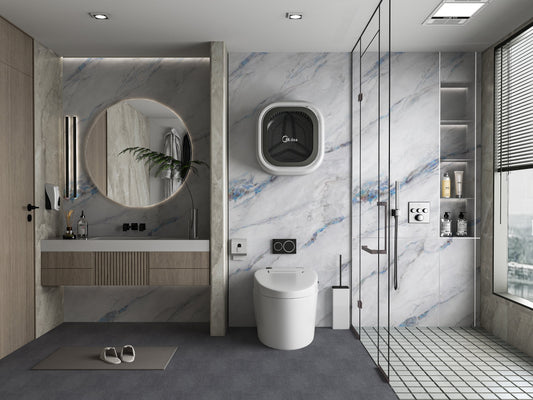 PVC 3D Marble Sheet Bluewave. Accel Distribution Inc. Bathroom Design From PVC Marble Sheets