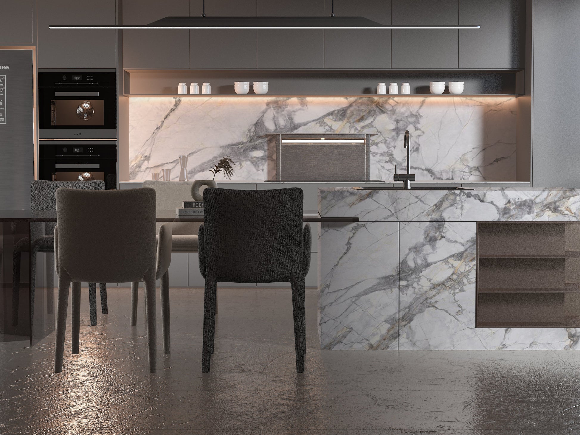 PVC 3D Marble Sheet Deep Veins. Accel Distribution Inc. Kitchen Design From PVC Marble Sheets