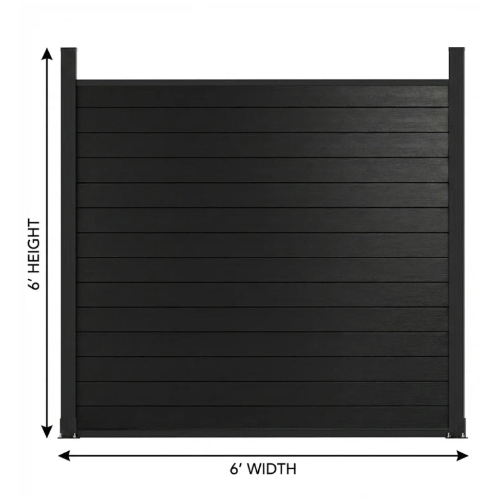 modern black aluminum full privacy fence panel 6 ft x 6 ft