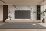Regal Harmony luxury marble veneer panels forming a seamless gray-veined TV accent wall