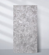 Gray PVC sheet sample with a cloudy mottled stone-like texture