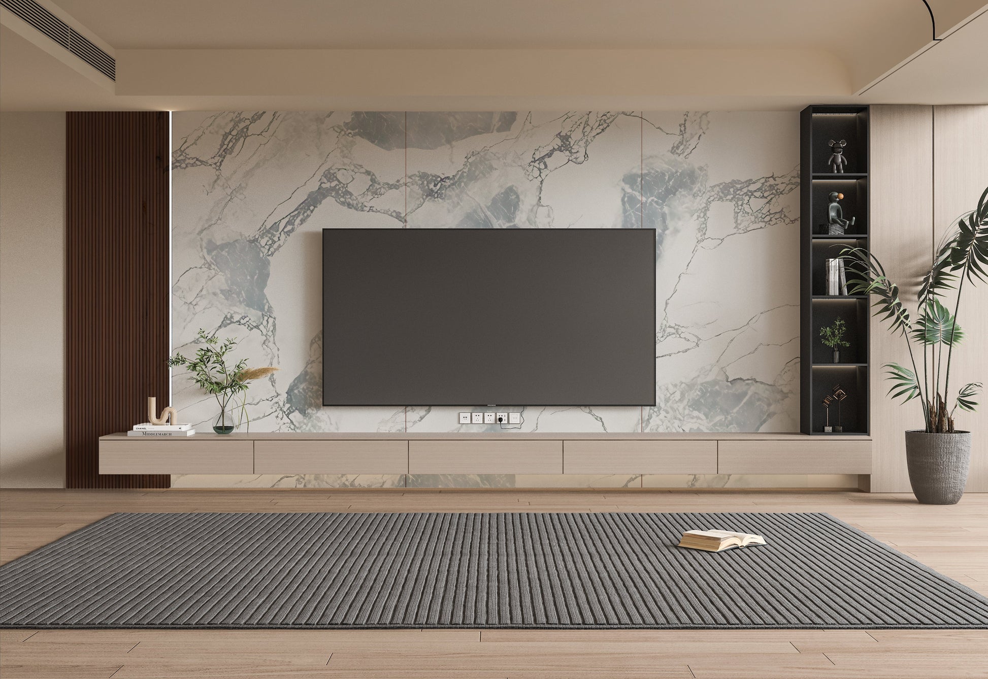PVC 3D Marble Sheet Blue Mist. Accel Distribution Inc. Tv Wall Design
