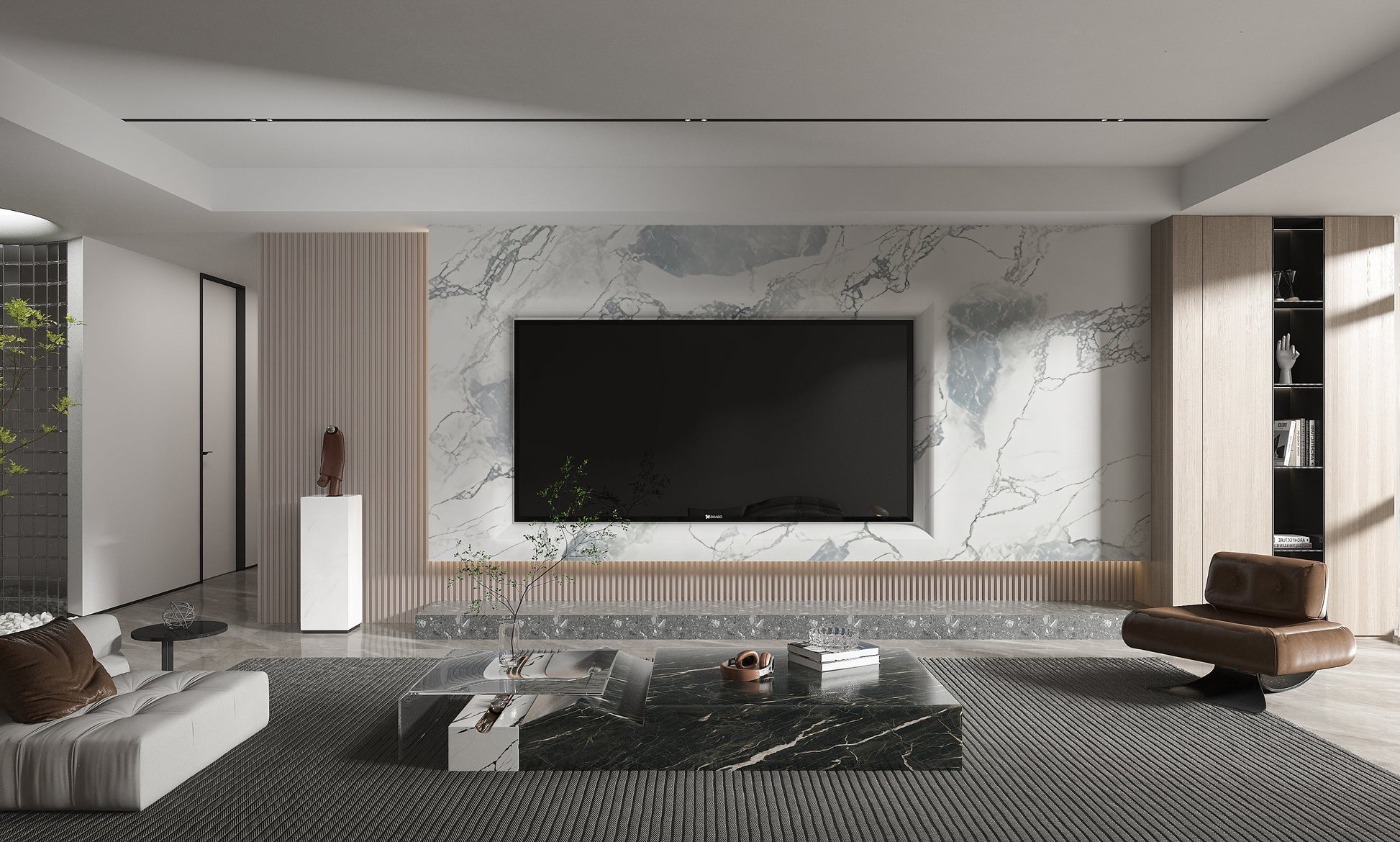 PVC 3D Marble Sheet Blue Mist. Accel Distribution Inc. Living Room  With PVC Marble Sheets Design