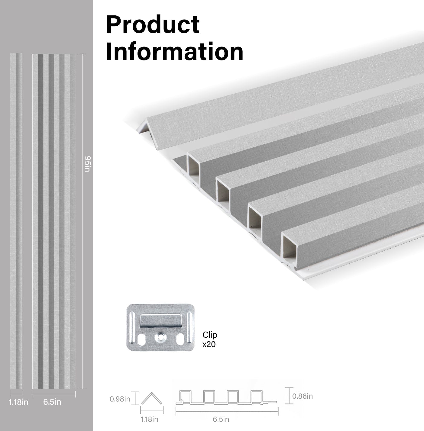 White linen WPC Fluted 3D Wall Panels Specifications. Accel Distribution Inc