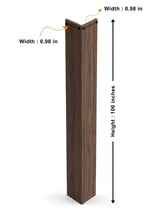 Walnut corner trim diagram showing 106-inch height and two 0.98-inch-wide sides