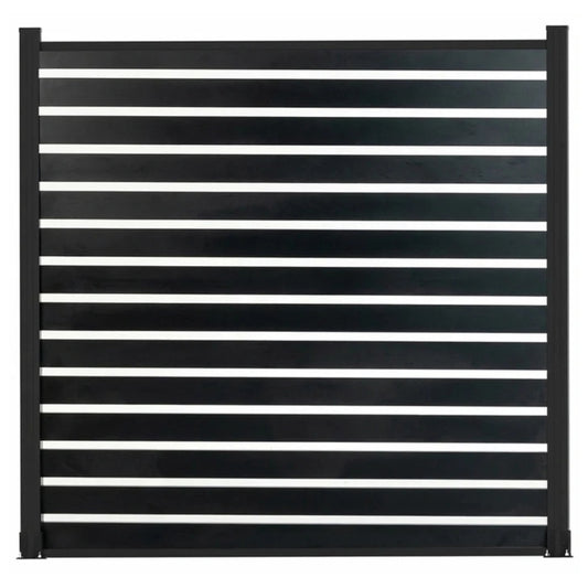 6 ft x 6 ft aluminum semi privacy fence panel with horizontal slats