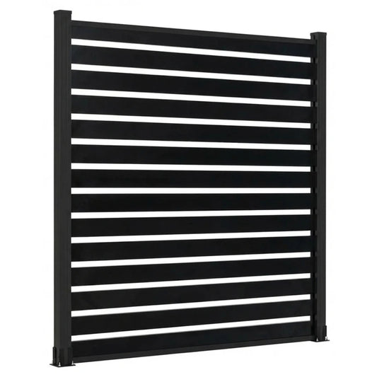 modern black aluminum open slat fence panel 6x6 ft outdoor