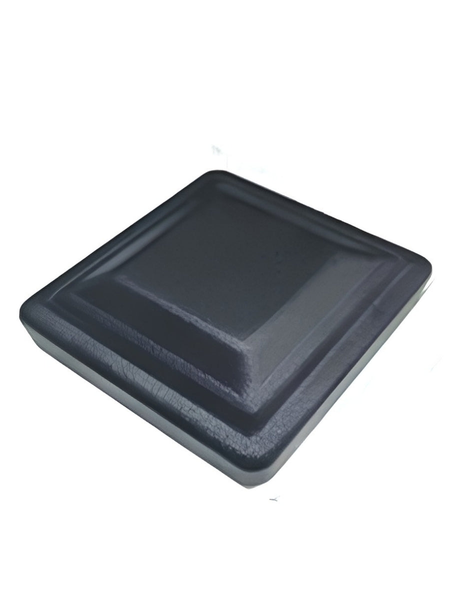 Black square post cap for the NewGen 9 ft inground gate post