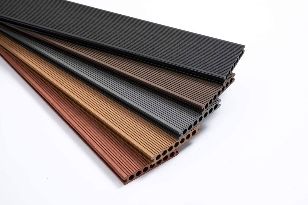 Six Co-Extruded Teak Composite Deck Boards in Black